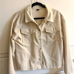 SHEIN Beige Corduroy Utility Jacket